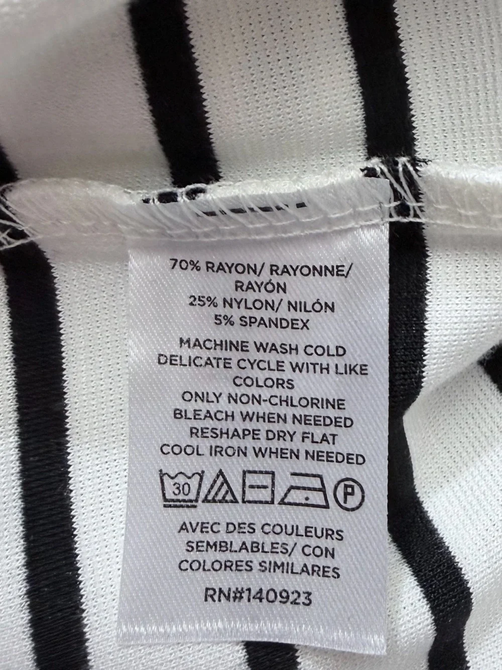 NWT LOFT Black and White Stripe Gathered Waist Mini Tee Dress Size Small Petite